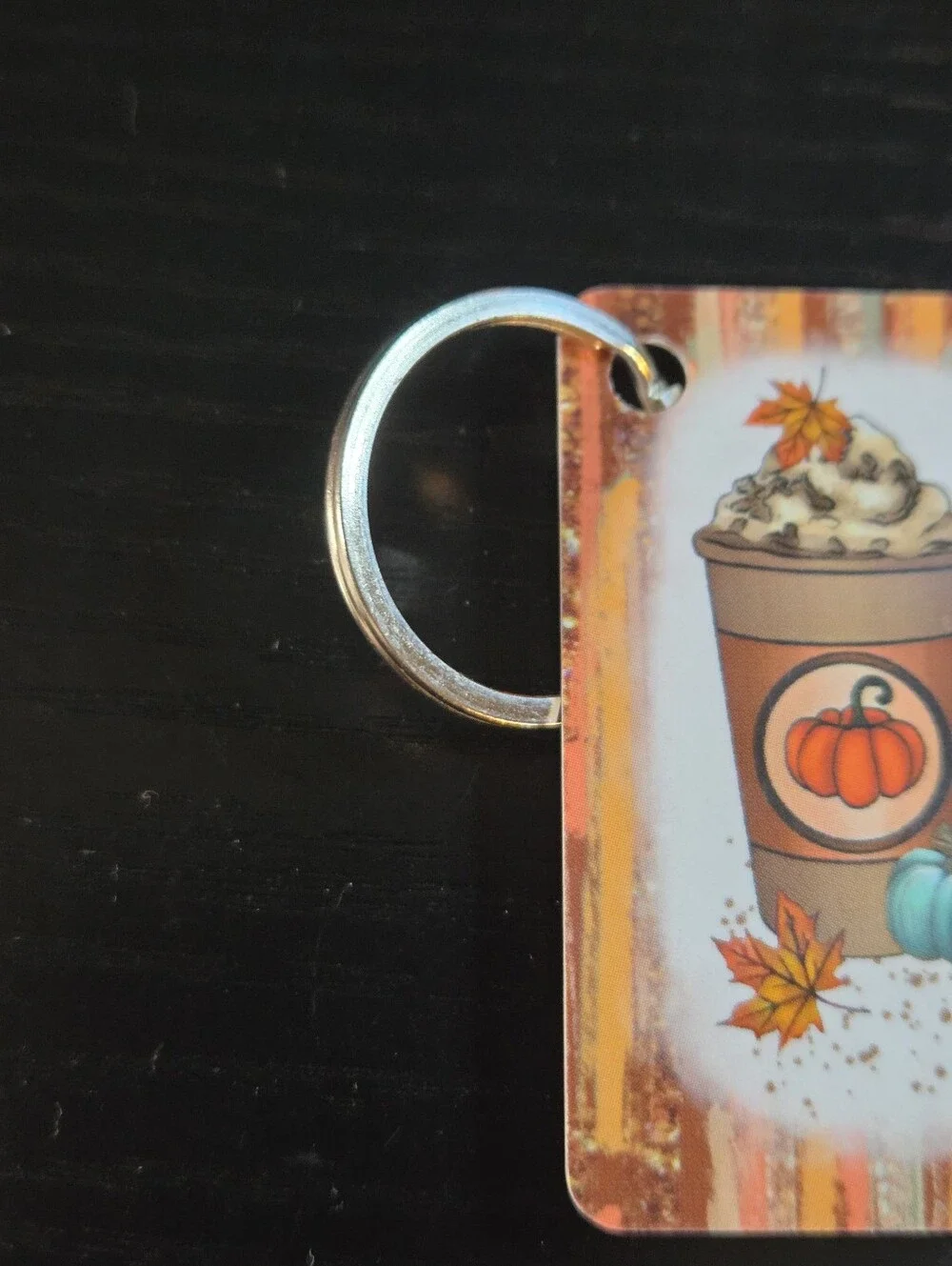 Autumn Pumpkin Latte Keycard Keychain